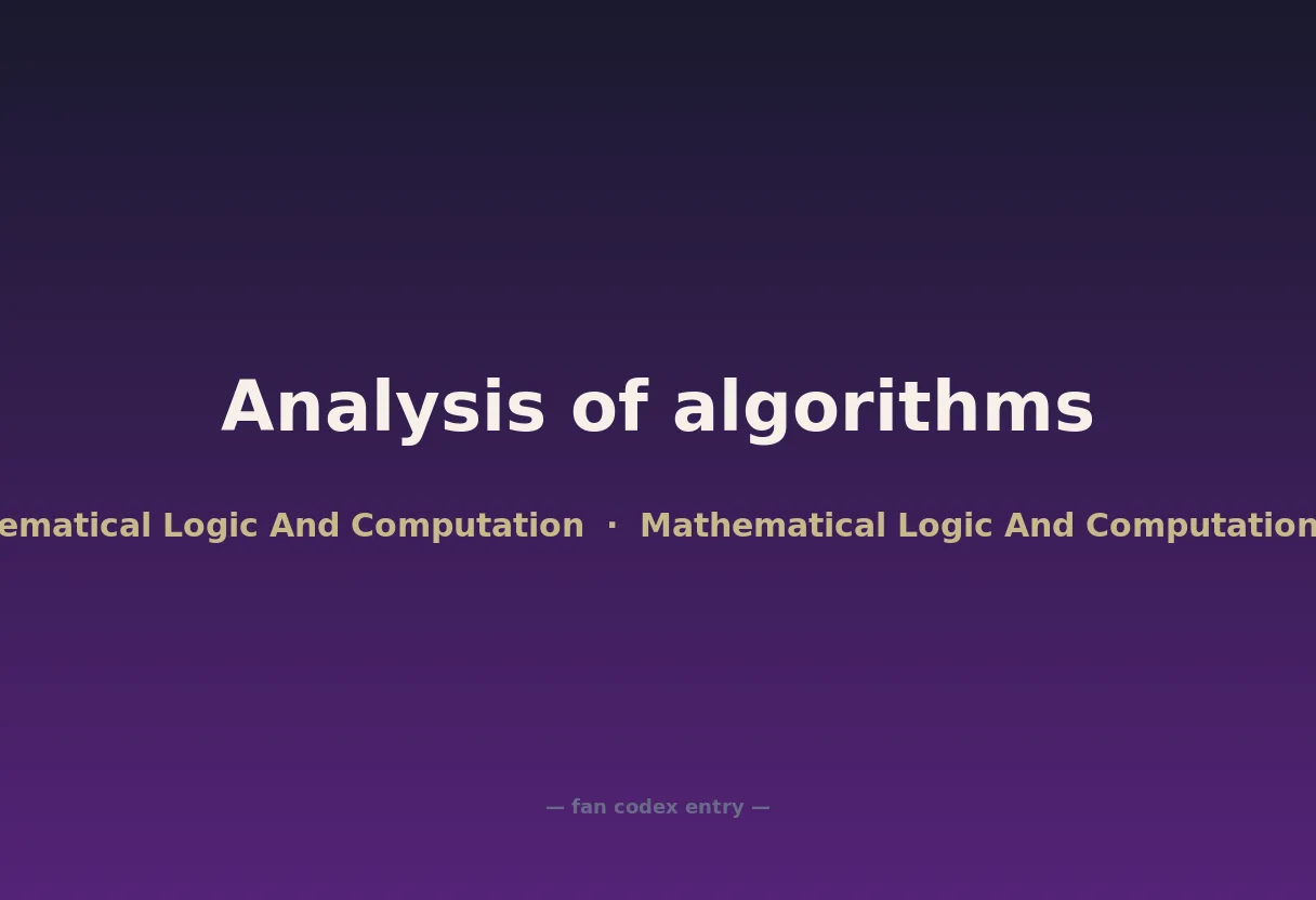 Analysis of algorithms