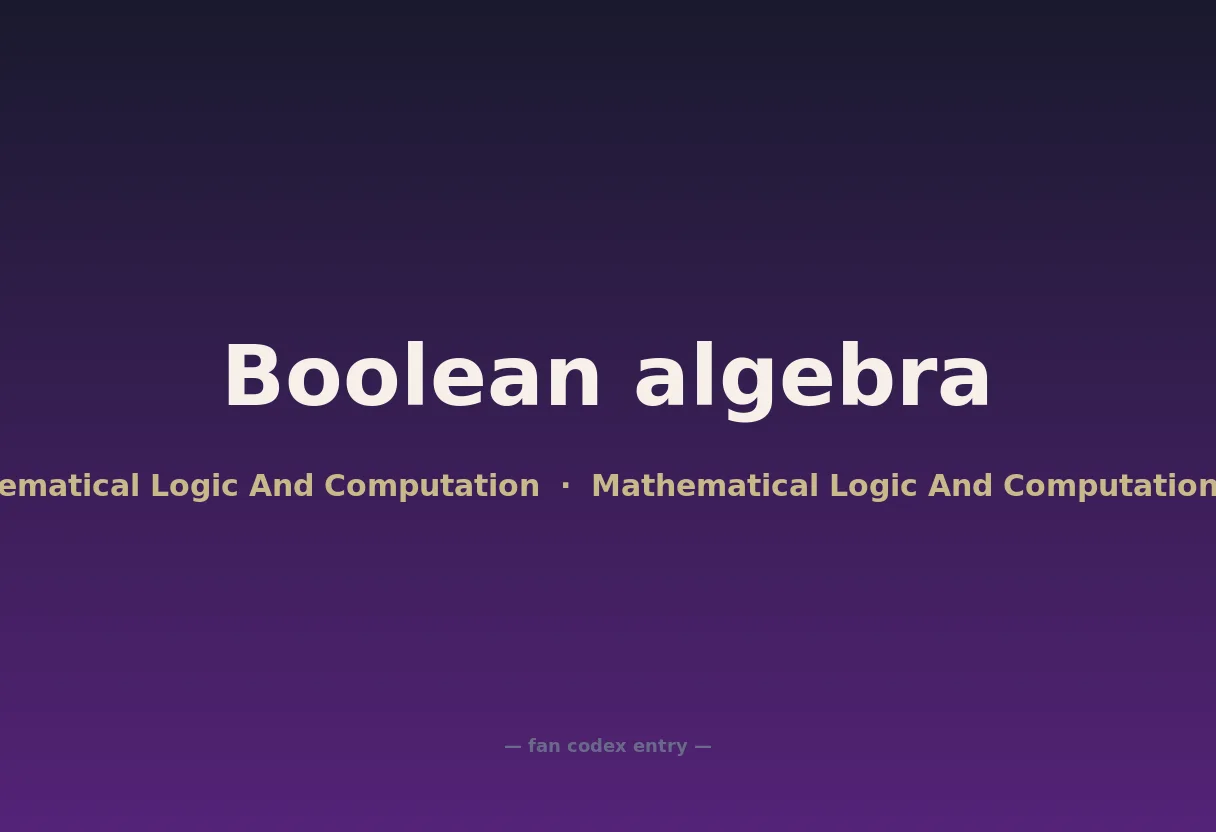 Boolean algebra