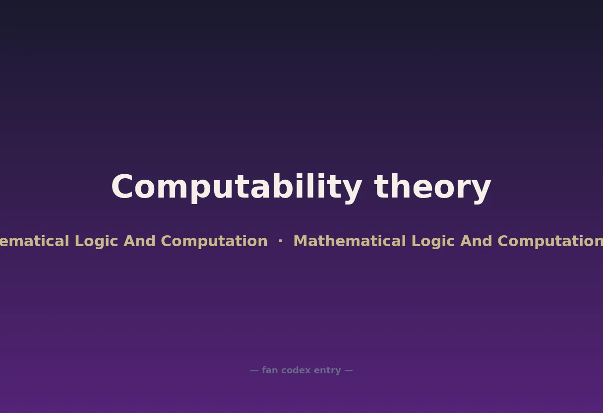 Computability theory