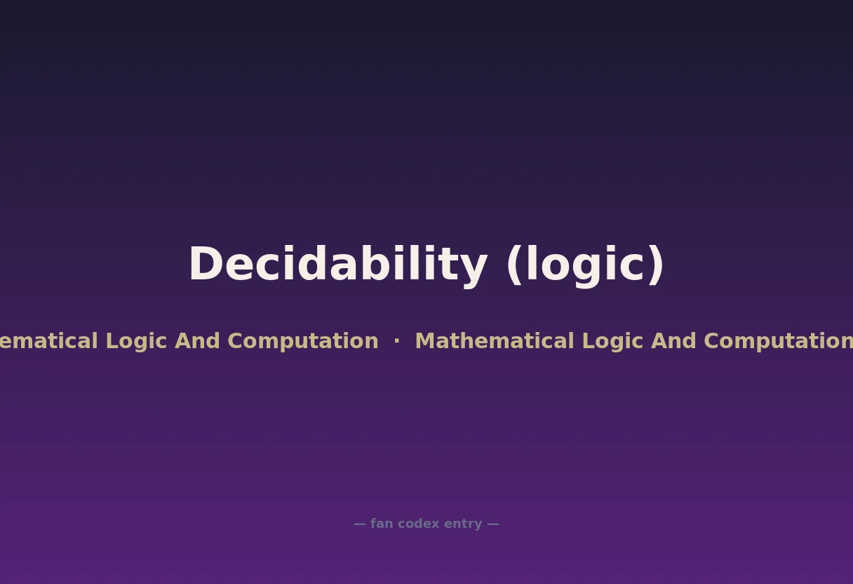 Decidability (logic)